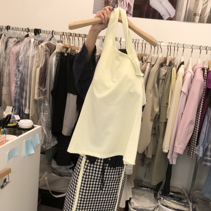 SALONDEMAG韓國東大門直郵女士新品時尚吊帶背心不含內搭紐扣SALONDEMAG吊帶/背心圖色2