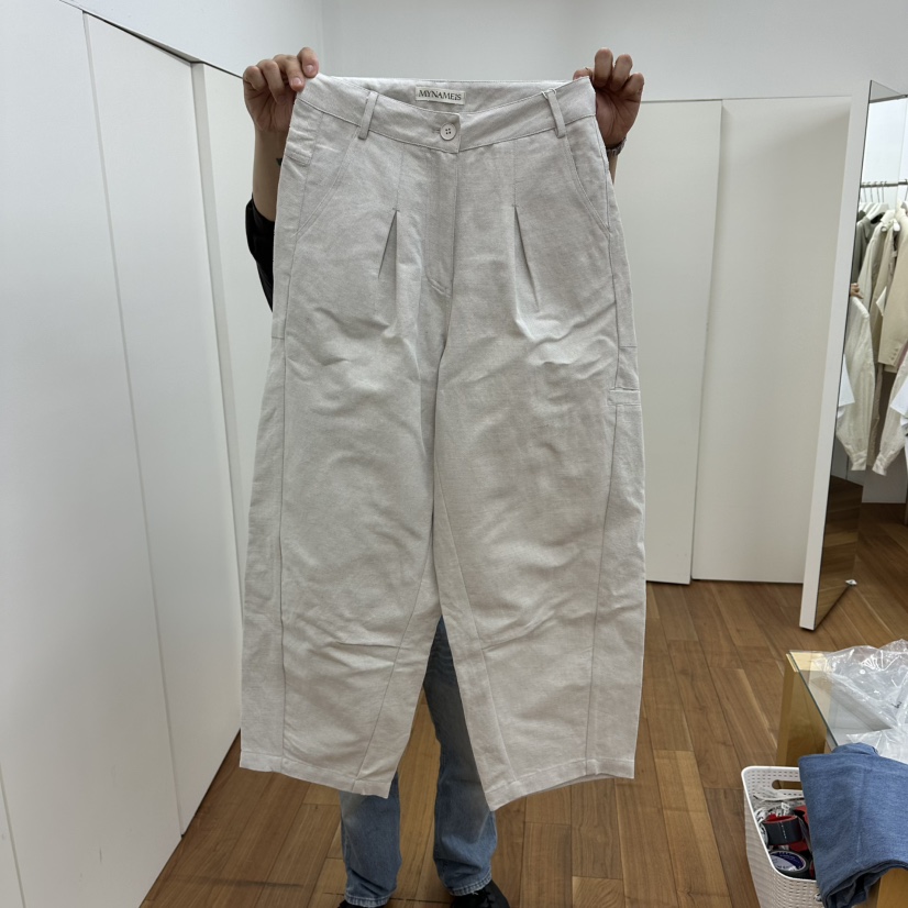MYNAMEIS/AIME HOPE MAKE韓國直郵實拍女士新款人氣休閑褲亞麻MYNAMEIS/AIME HOPE MAKE休閑褲圖色1