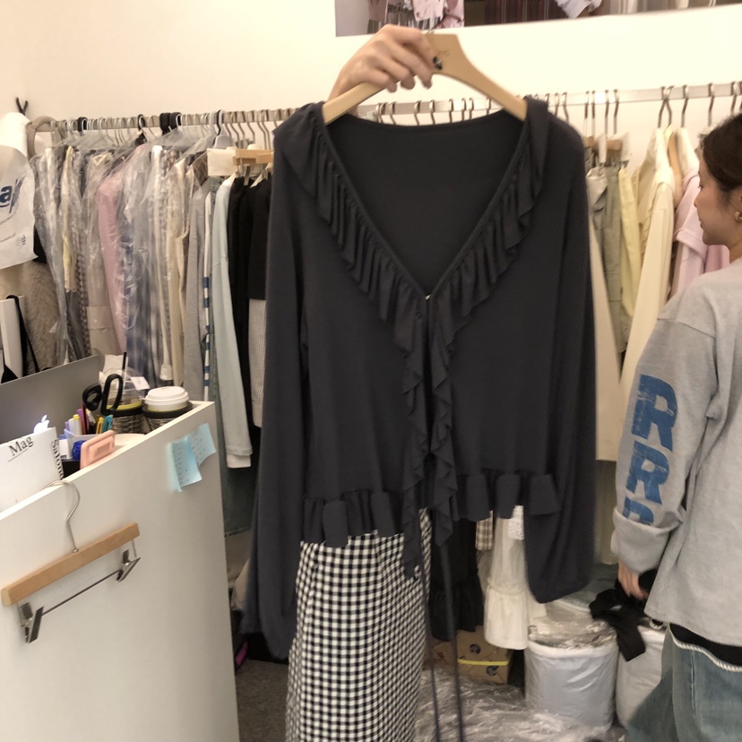 SALONDEMAG韓國東大門直郵女士新品26春夏推薦長袖T恤羊毛衫SALONDEMAG長袖T恤圖色2