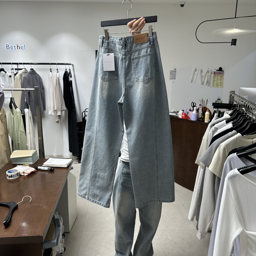BETHEL韓國直郵實拍女裝新品熱賣人氣休閑時尚職業牛仔褲BETHEL牛仔褲