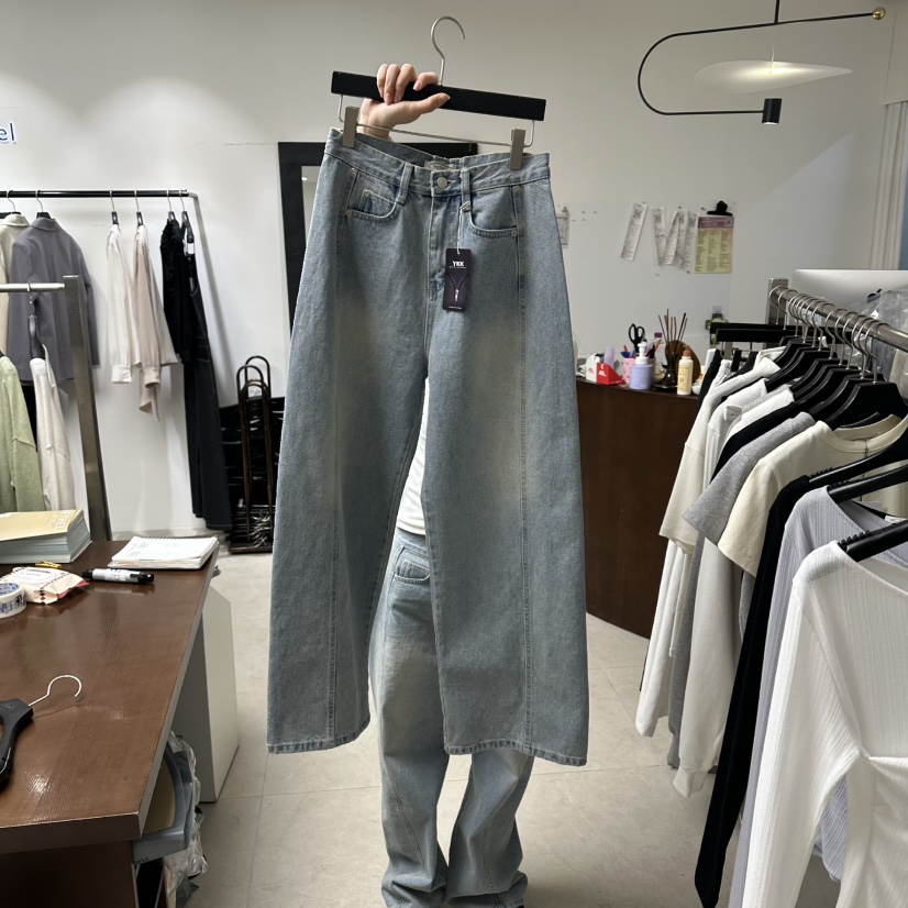 BETHEL韓國直郵實拍女裝新品熱賣人氣休閑時尚職業牛仔褲BETHEL牛仔褲圖色1