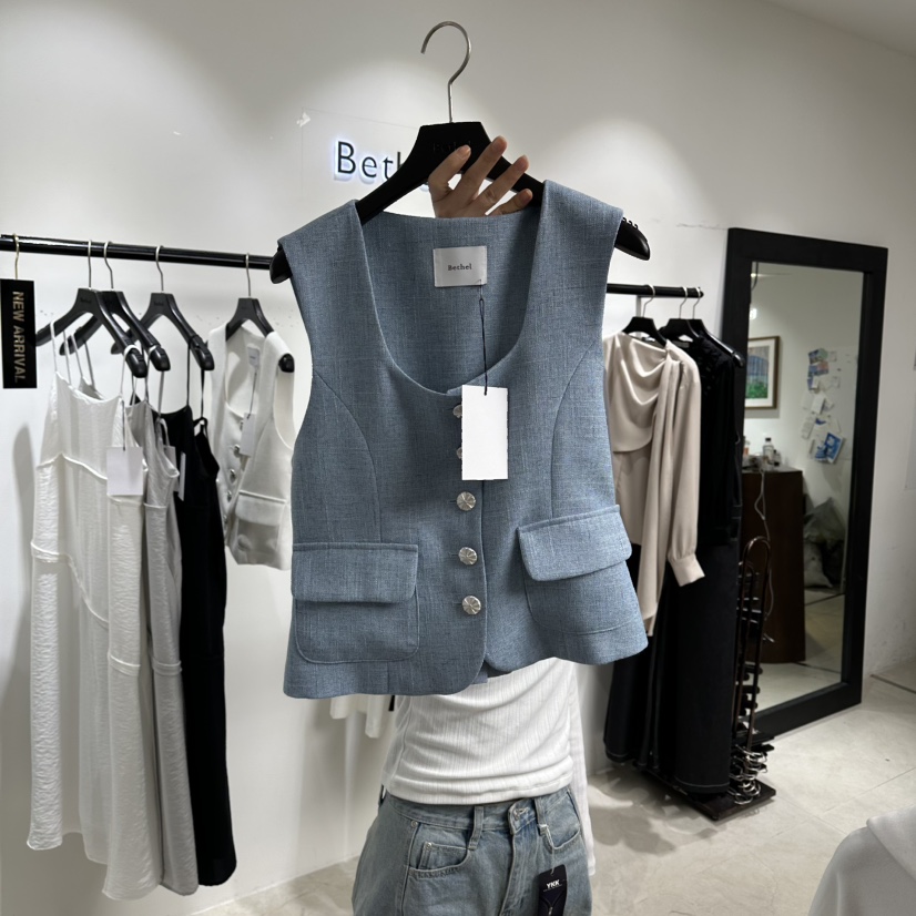 BETHEL韓國東大門代購女士新品人氣職業休閑時尚推薦馬甲BETHEL馬甲圖色1