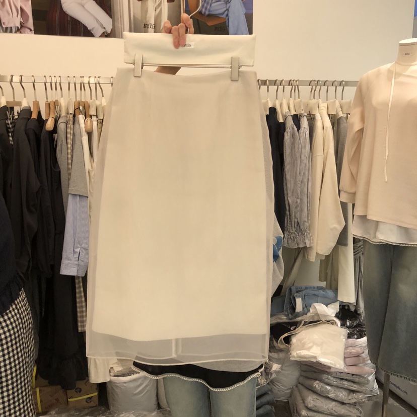 SALONDEMAG韓國直郵女士新款時尚休閑熱賣半身裙中短裙透視SALONDEMAG半身裙/中短裙圖色1