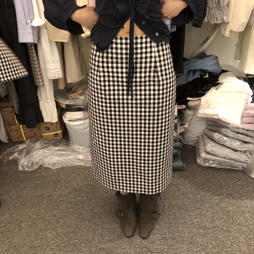 SALONDEMAG韓國東大門代購女士新品休閑半身裙中短裙格紋SALONDEMAG半身裙/中短裙圖色1