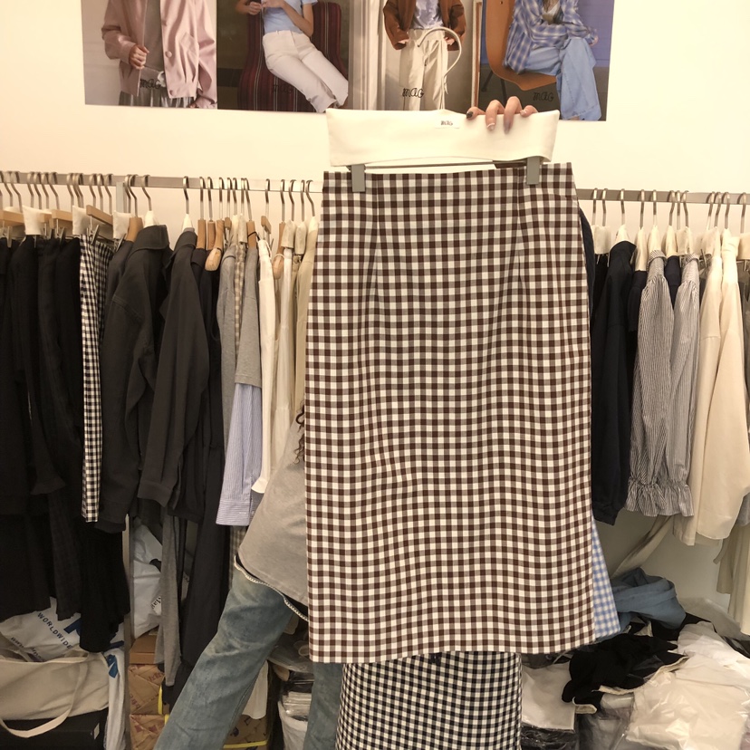 SALONDEMAG韓國東大門代購女士新品休閑半身裙中短裙格紋SALONDEMAG半身裙/中短裙圖色2