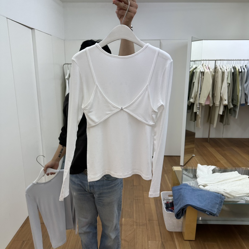 MYNAMEIS/AIME HOPE MAKE韓國代購女裝新款人氣長袖T恤假兩件MYNAMEIS/AIME HOPE MAKE長袖T恤圖色2