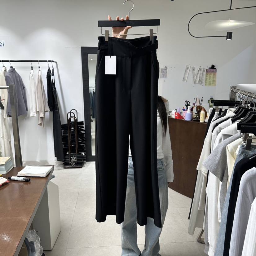 BETHEL韓國東大門直郵女裝新品職業時尚熱賣人氣休閑褲腰帶BETHEL休閑褲圖色2