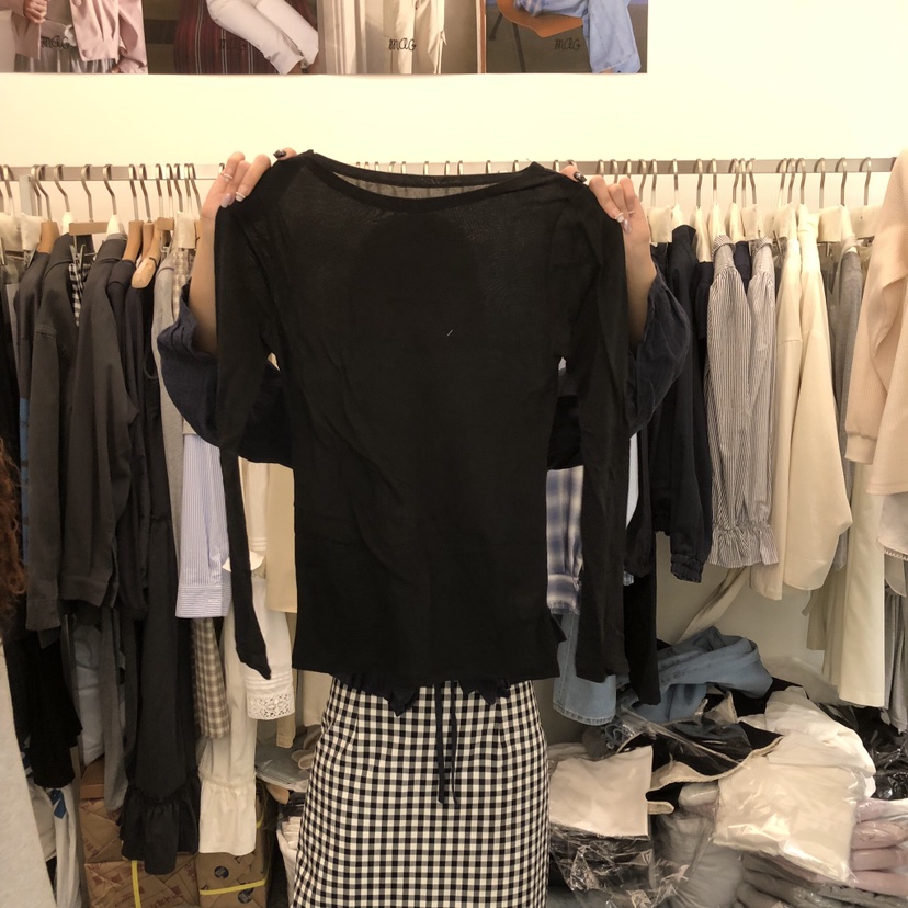 SALONDEMAG韓國直郵女士新款時尚推薦人氣休閑長袖T恤透明SALONDEMAG長袖T恤圖色2