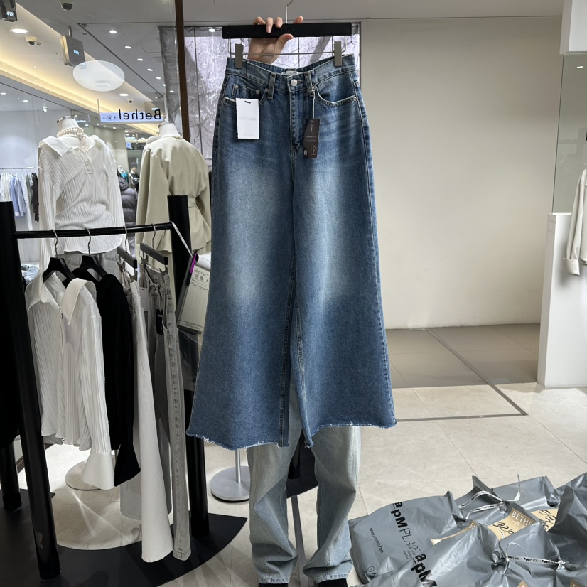 BETHEL韓國代購女裝新款推薦人氣職業時尚26春夏牛仔褲復古BETHEL牛仔褲圖色1