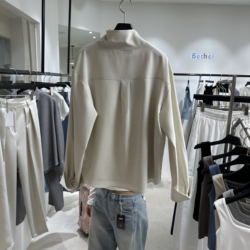 BETHEL韓國直郵實拍女裝新品人氣時尚休閑襯衫蕾絲衫高領BETHEL襯衫/蕾絲衫