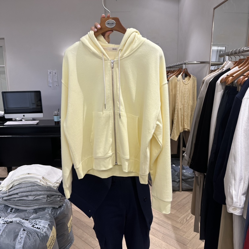 BRUSH-P/MULETTE韓國代購女裝新品26春夏夾克連帽拉鏈衫柔軟BRUSH-P/MULETTE夾克圖色2