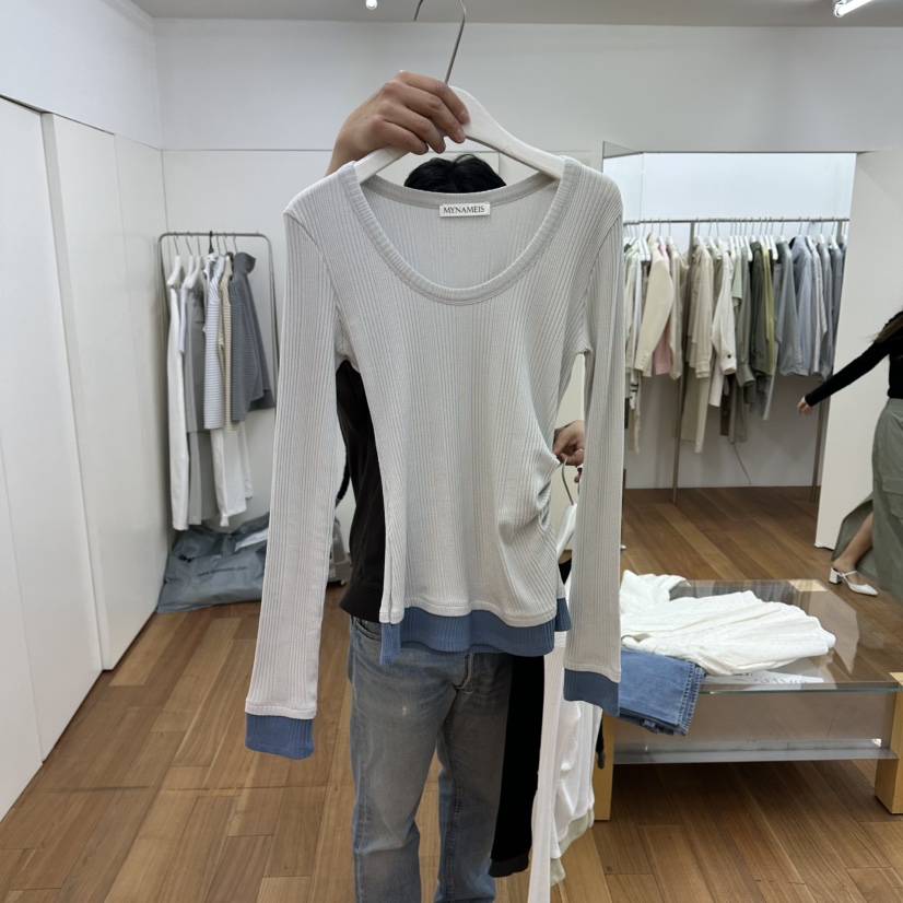 MYNAMEIS/AIME HOPE MAKE韓國代購女裝新款時尚長袖T恤MYNAMEIS/AIME HOPE MAKE長袖T恤圖色1