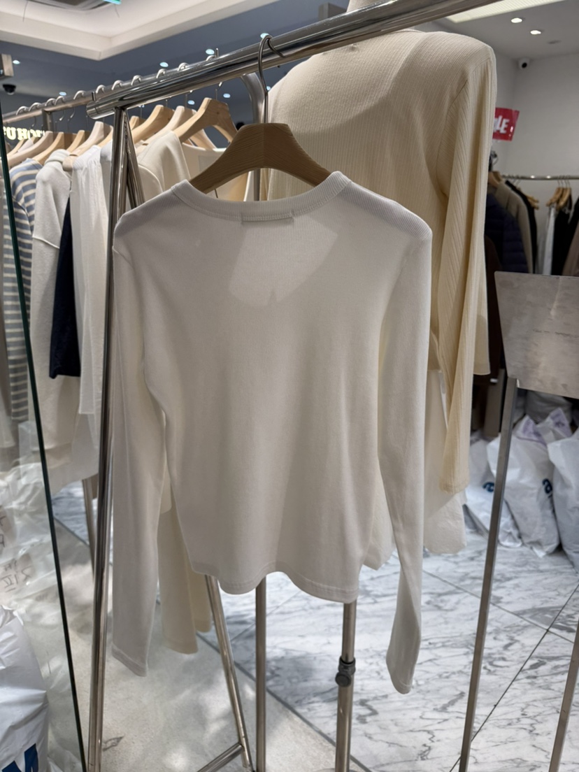 FF/SUNDAY韓國東大門直郵女裝新品職業休閑推薦長袖T恤紐扣FF/SUNDAY長袖T恤