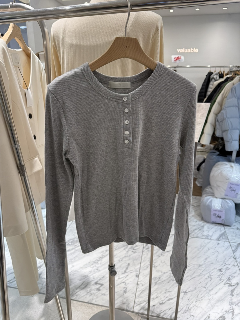 FF/SUNDAY韓國東大門直郵女裝新品職業休閑推薦長袖T恤紐扣FF/SUNDAY長袖T恤圖色3