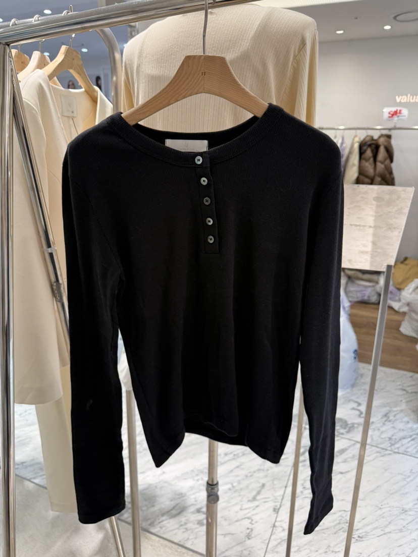 FF/SUNDAY韓國東大門直郵女裝新品職業休閑推薦長袖T恤紐扣FF/SUNDAY長袖T恤圖色4