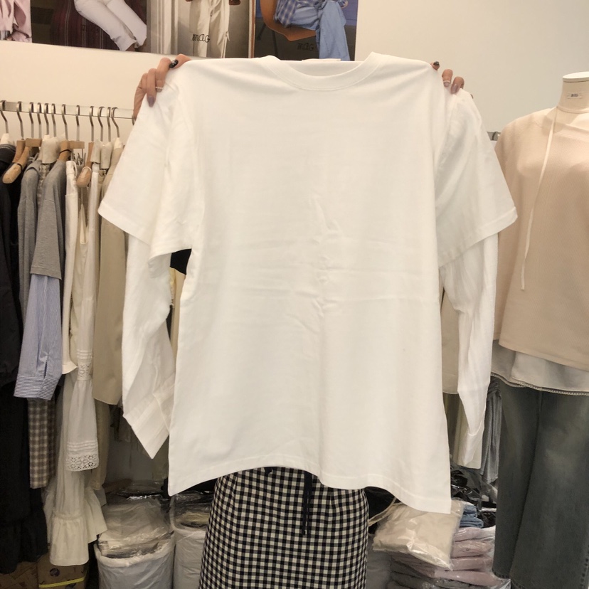 SALONDEMAG韓國代購女士新款推薦休閑長袖T恤不含項鏈假兩件SALONDEMAG長袖T恤圖色3