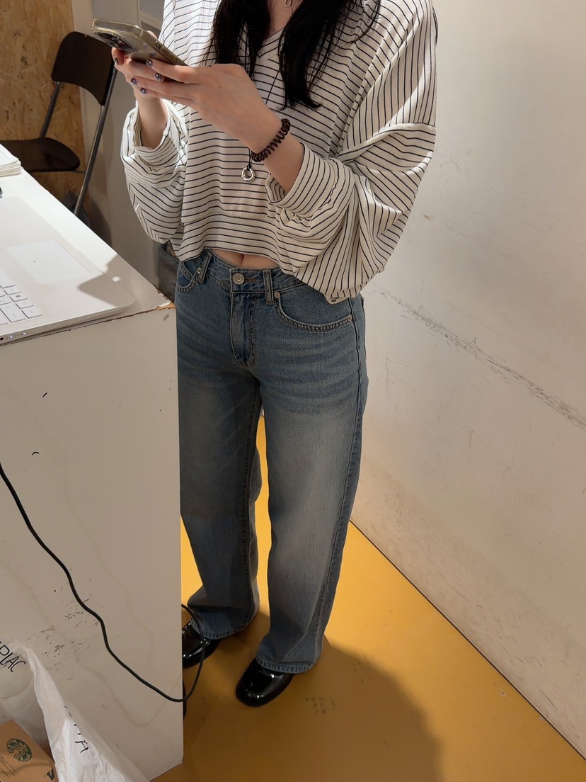 DE VENTI韓國東大門代購女士新款休閑26春夏職業人氣牛仔褲DE VENTI牛仔褲