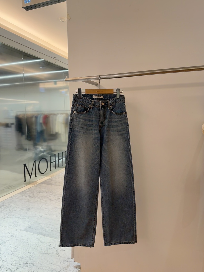 DE VENTI韓國東大門代購女士新款休閑26春夏職業人氣牛仔褲DE VENTI牛仔褲圖色1