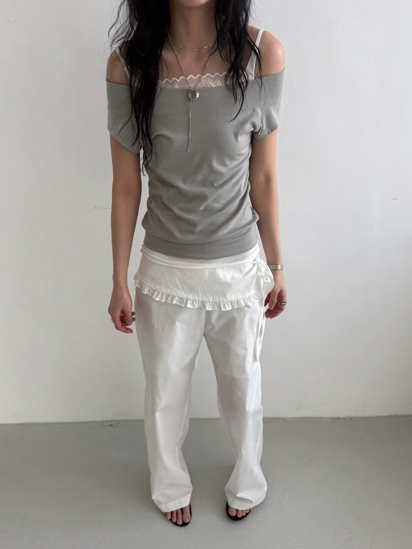 MINIMUZE韓國直郵實拍女裝新款休閑26春夏職業人氣T恤露肩MINIMUZET恤