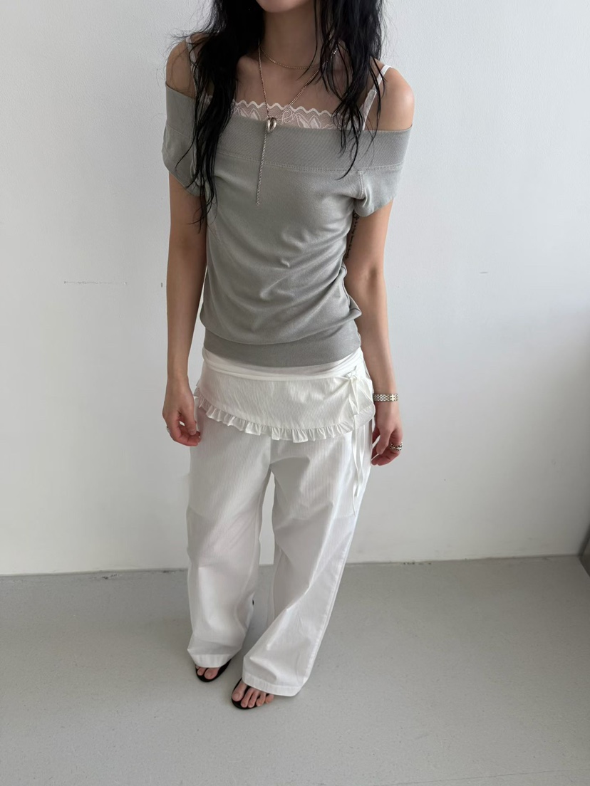 MINIMUZE韓國直郵實拍女裝新款休閑26春夏職業人氣T恤露肩MINIMUZET恤