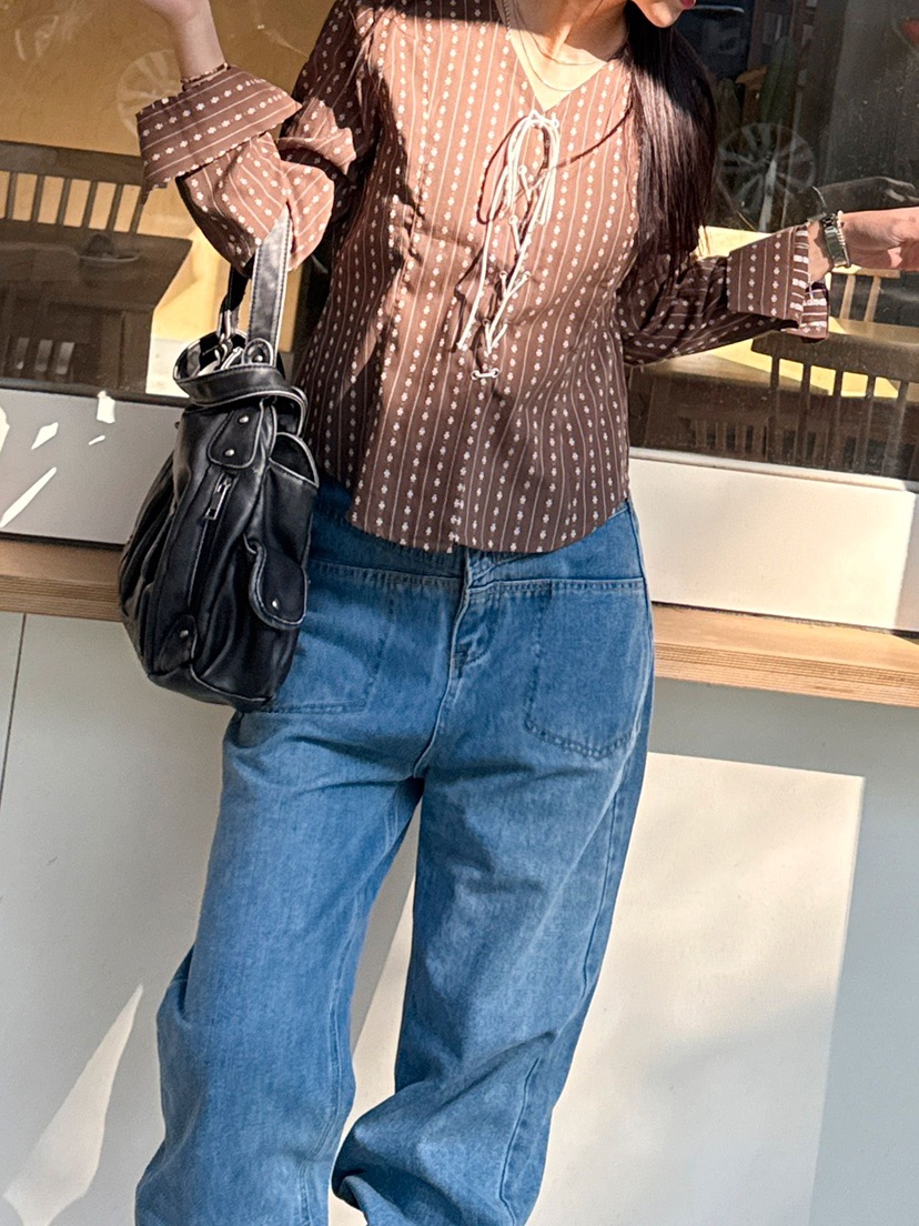 RED-J-레드.J-T韓國東大門直郵女裝新品休閑襯衫蕾絲衫RED-J襯衫/蕾絲衫