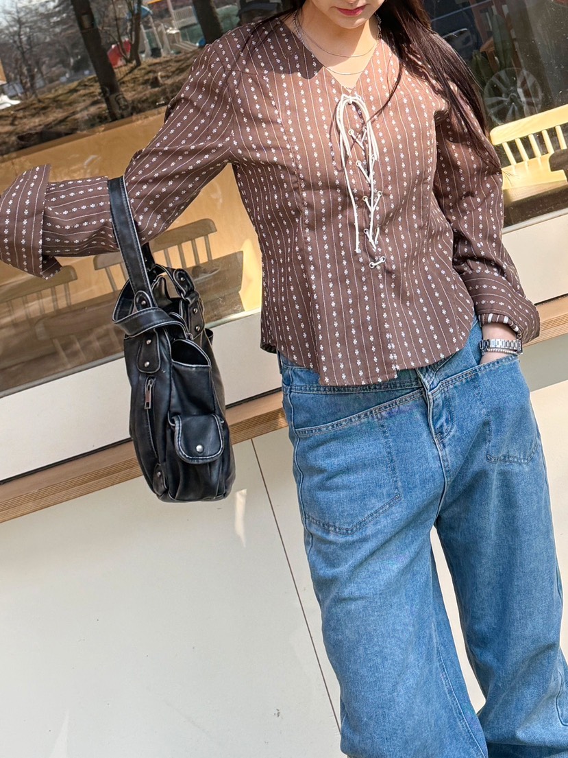 RED-J-레드.J-T韓國東大門直郵女裝新品休閑襯衫蕾絲衫RED-J襯衫/蕾絲衫