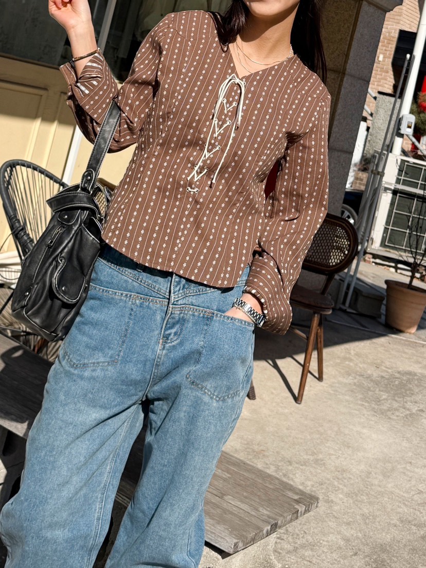 RED-J-레드.J-T韓國東大門直郵女裝新品休閑襯衫蕾絲衫RED-J襯衫/蕾絲衫圖色2