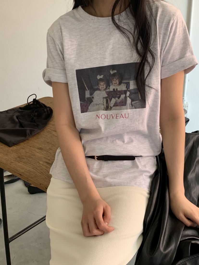 NOUVEAU韓國東大門代購女裝新款熱賣職業休閑人氣26春夏T恤NOUVEAUT恤圖色1