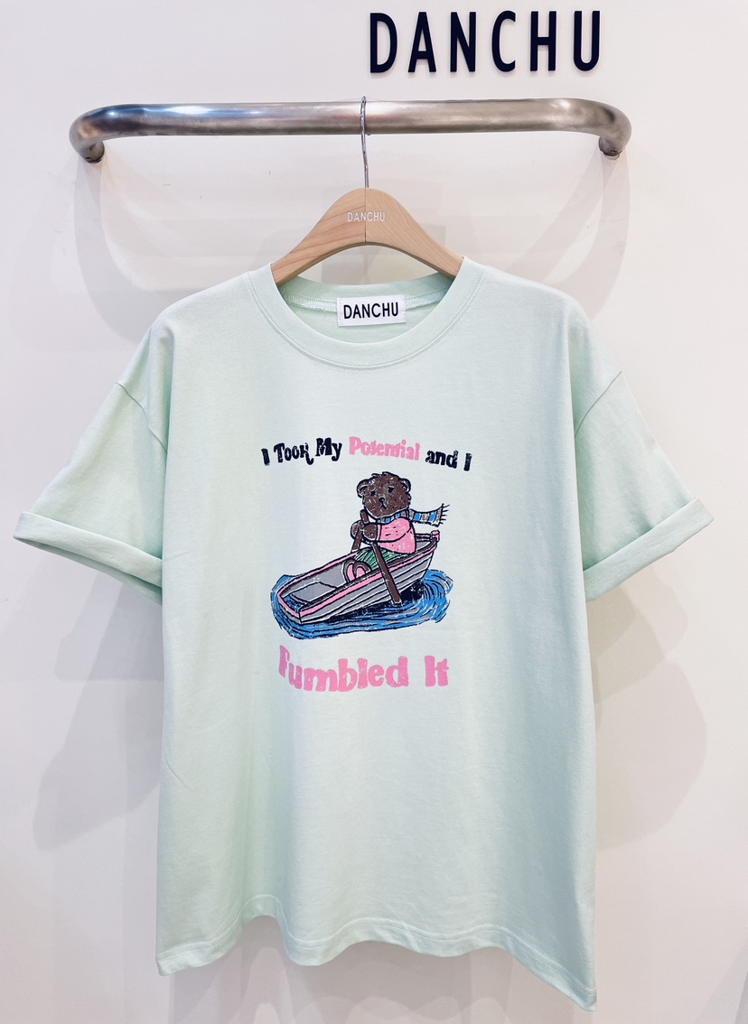 DANCHU韓國直郵實拍女士新品休閑時尚熱賣職業26春夏人氣T恤DANCHUT恤圖色2