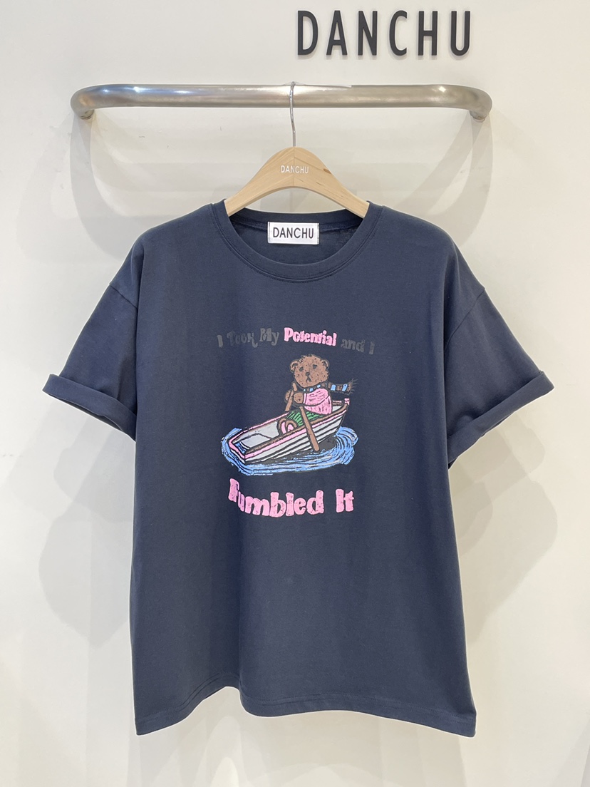 DANCHU韓國直郵實拍女士新品休閑時尚熱賣職業26春夏人氣T恤DANCHUT恤圖色3