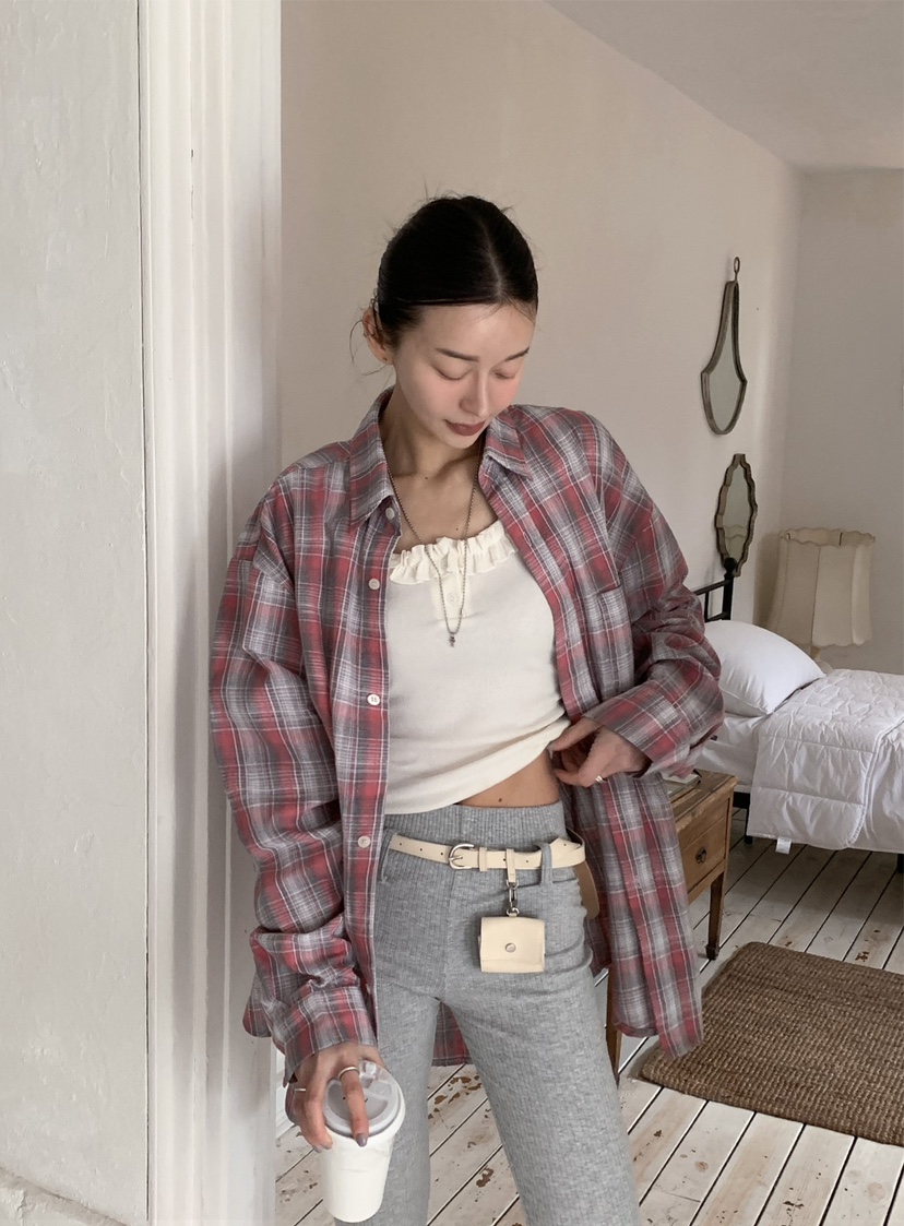 OURWAVE/OUR ROOM韓國直郵女士新品推薦襯衫蕾絲衫格子Our Wave/Our Room襯衫/蕾絲衫