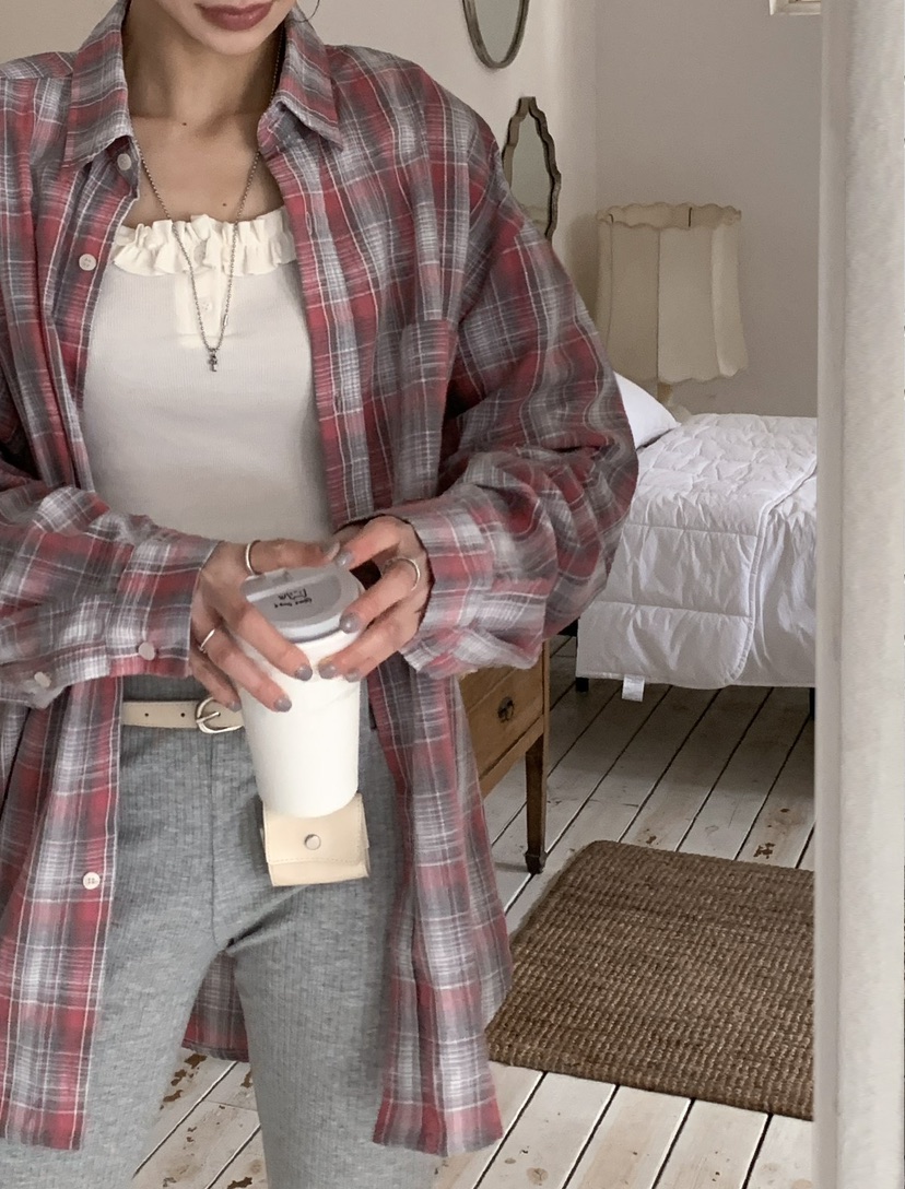 OURWAVE/OUR ROOM韓國直郵女士新品推薦襯衫蕾絲衫格子Our Wave/Our Room襯衫/蕾絲衫