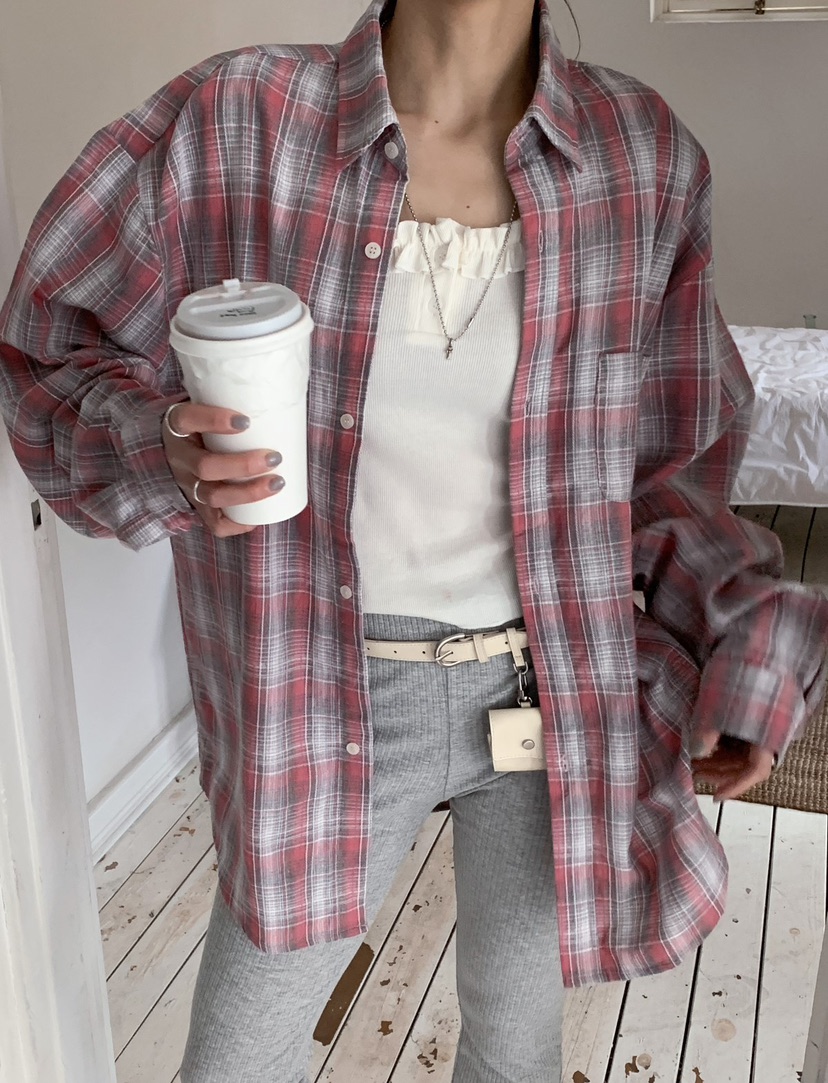 OURWAVE/OUR ROOM韓國直郵女士新品推薦襯衫蕾絲衫格子Our Wave/Our Room襯衫/蕾絲衫