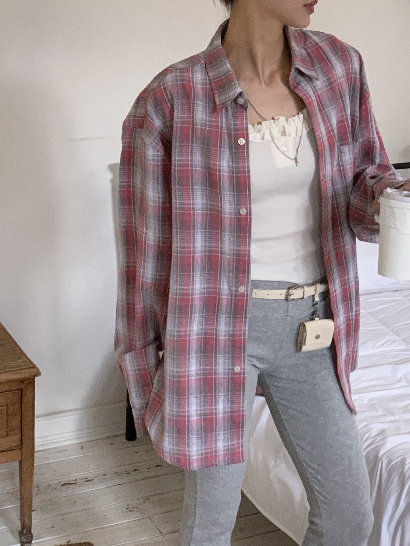 OURWAVE/OUR ROOM韓國直郵女士新品推薦襯衫蕾絲衫格子Our Wave/Our Room襯衫/蕾絲衫