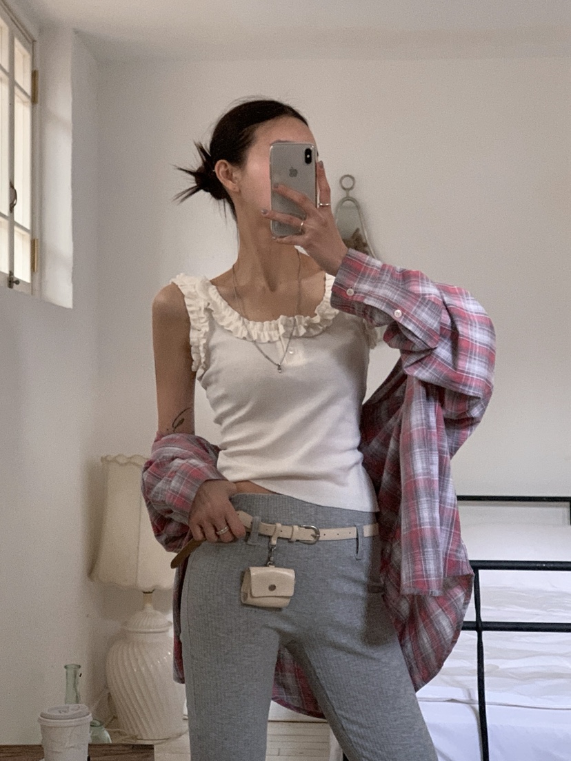 OURWAVE/OUR ROOM韓國直郵女士新品推薦襯衫蕾絲衫格子Our Wave/Our Room襯衫/蕾絲衫