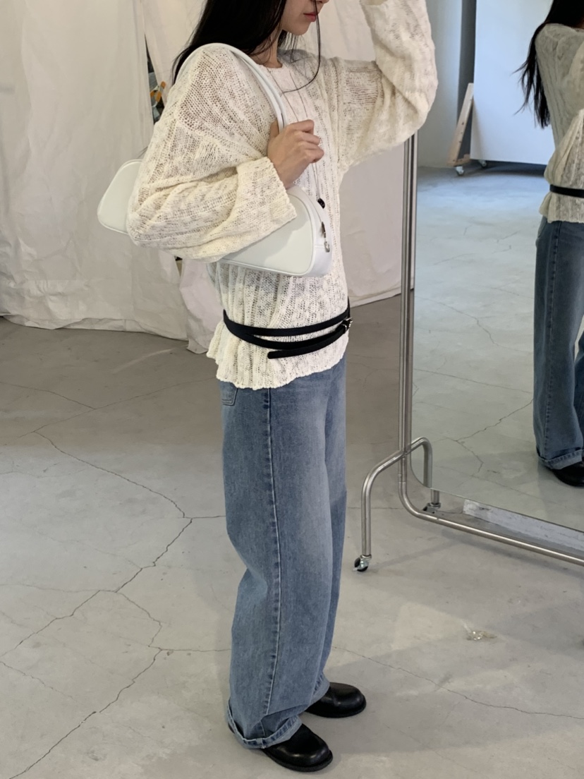 NOUVEAU韓國直郵實拍女裝新款人氣休閑26春夏推薦針織衫船領NOUVEAU針織衫