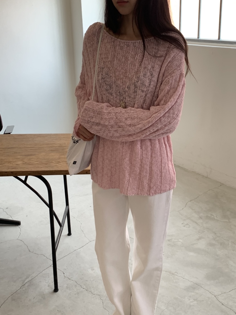 NOUVEAU韓國直郵實拍女裝新款人氣休閑26春夏推薦針織衫船領NOUVEAU針織衫