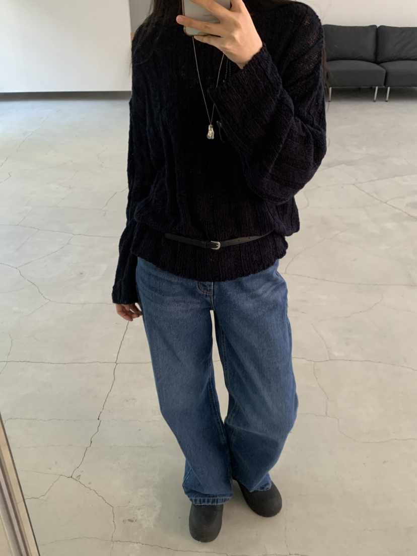 NOUVEAU韓國直郵實拍女裝新款人氣休閑26春夏推薦針織衫船領NOUVEAU針織衫