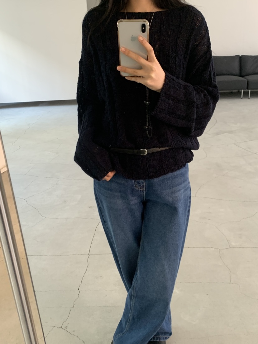 NOUVEAU韓國直郵實拍女裝新款人氣休閑26春夏推薦針織衫船領NOUVEAU針織衫