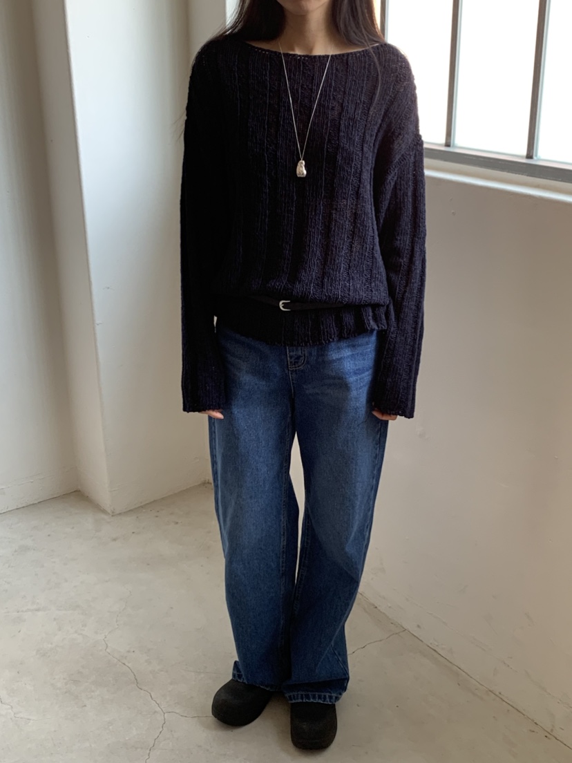 NOUVEAU韓國直郵實拍女裝新款人氣休閑26春夏推薦針織衫船領NOUVEAU針織衫