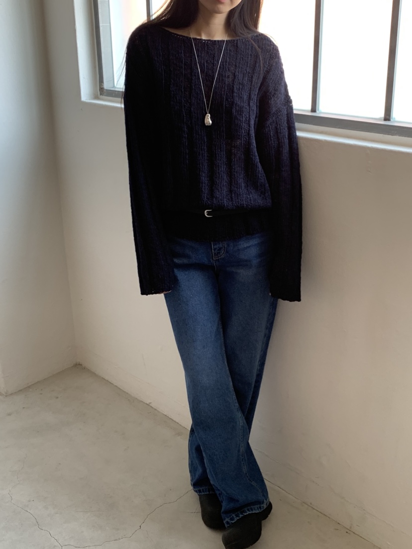 NOUVEAU韓國直郵實拍女裝新款人氣休閑26春夏推薦針織衫船領NOUVEAU針織衫