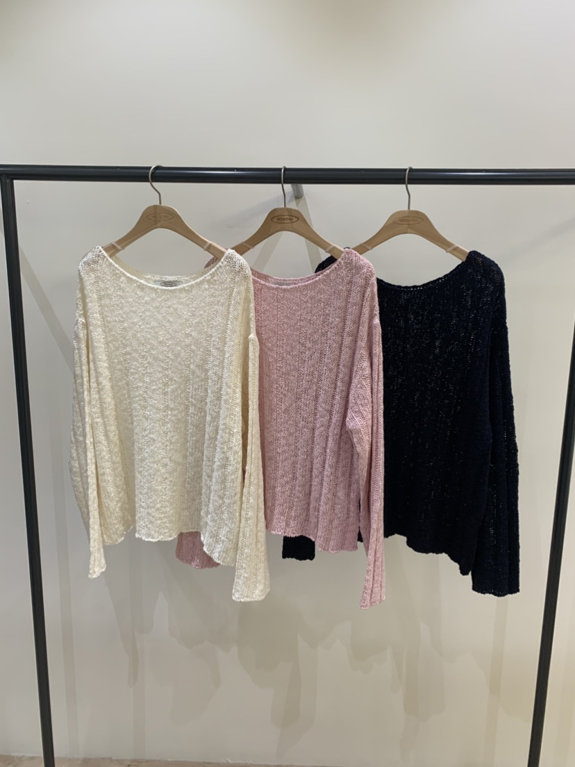 NOUVEAU韓國直郵實拍女裝新款人氣休閑26春夏推薦針織衫船領NOUVEAU針織衫