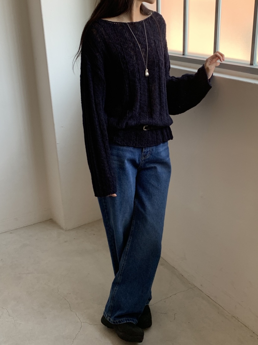 NOUVEAU韓國直郵實拍女裝新款人氣休閑26春夏推薦針織衫船領NOUVEAU針織衫圖色3