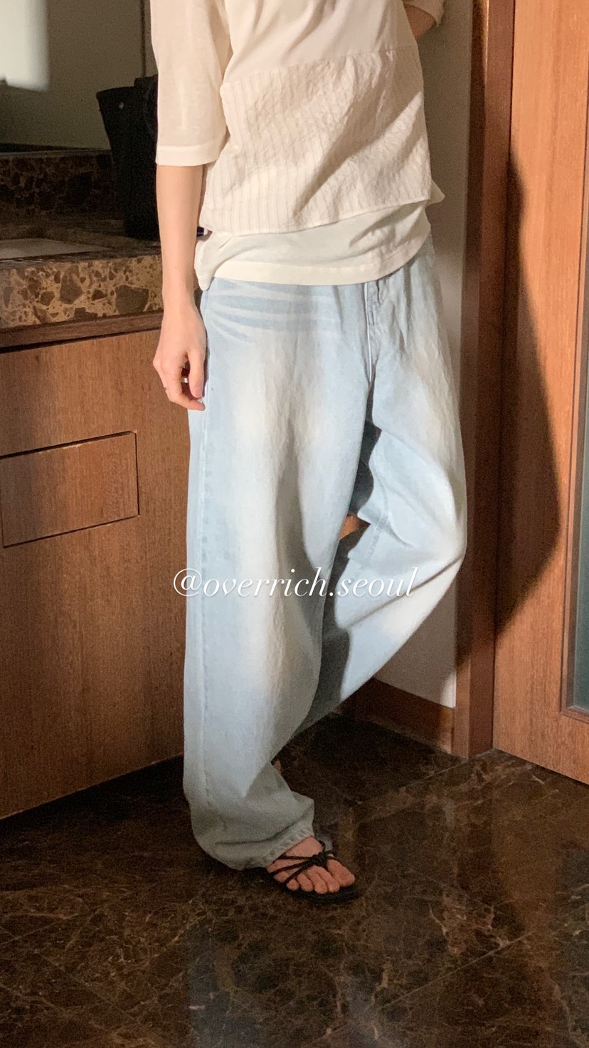 OVER RICH韓國東大門直郵女士新品熱賣職業26春夏牛仔褲OVER RICH牛仔褲