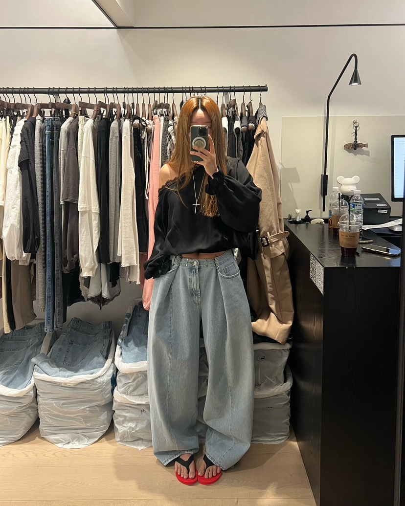 LOVE PULL韓國代購女裝新款職業熱賣休閑26春夏人氣牛仔褲LOVE PULL牛仔褲