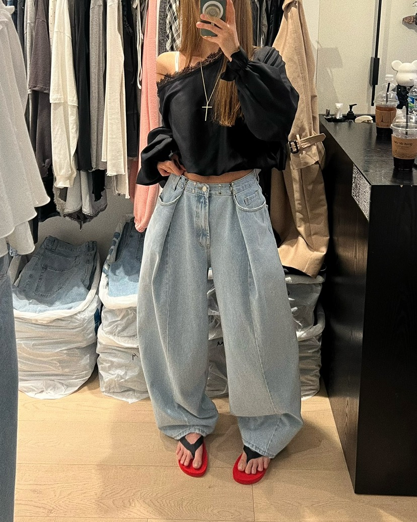 LOVE PULL韓國代購女裝新款職業熱賣休閑26春夏人氣牛仔褲LOVE PULL牛仔褲