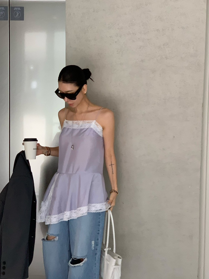 REVE CITE-L韓國東大門直郵女士新品時尚熱賣吊帶背心蕾絲REVE CITE-L吊帶/背心圖色1