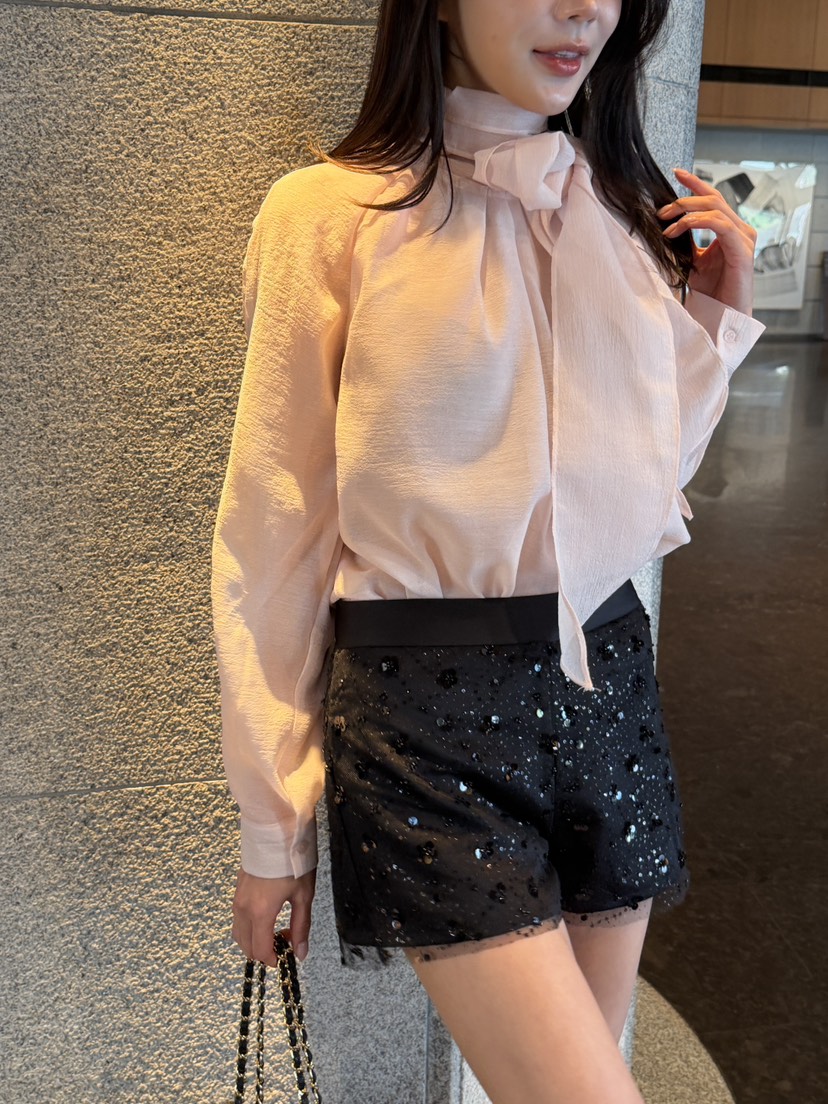 LAVIEU韓國代購女裝新品休閑職業時尚襯衫蕾絲衫雪紡圍巾LAVIEU襯衫/蕾絲衫