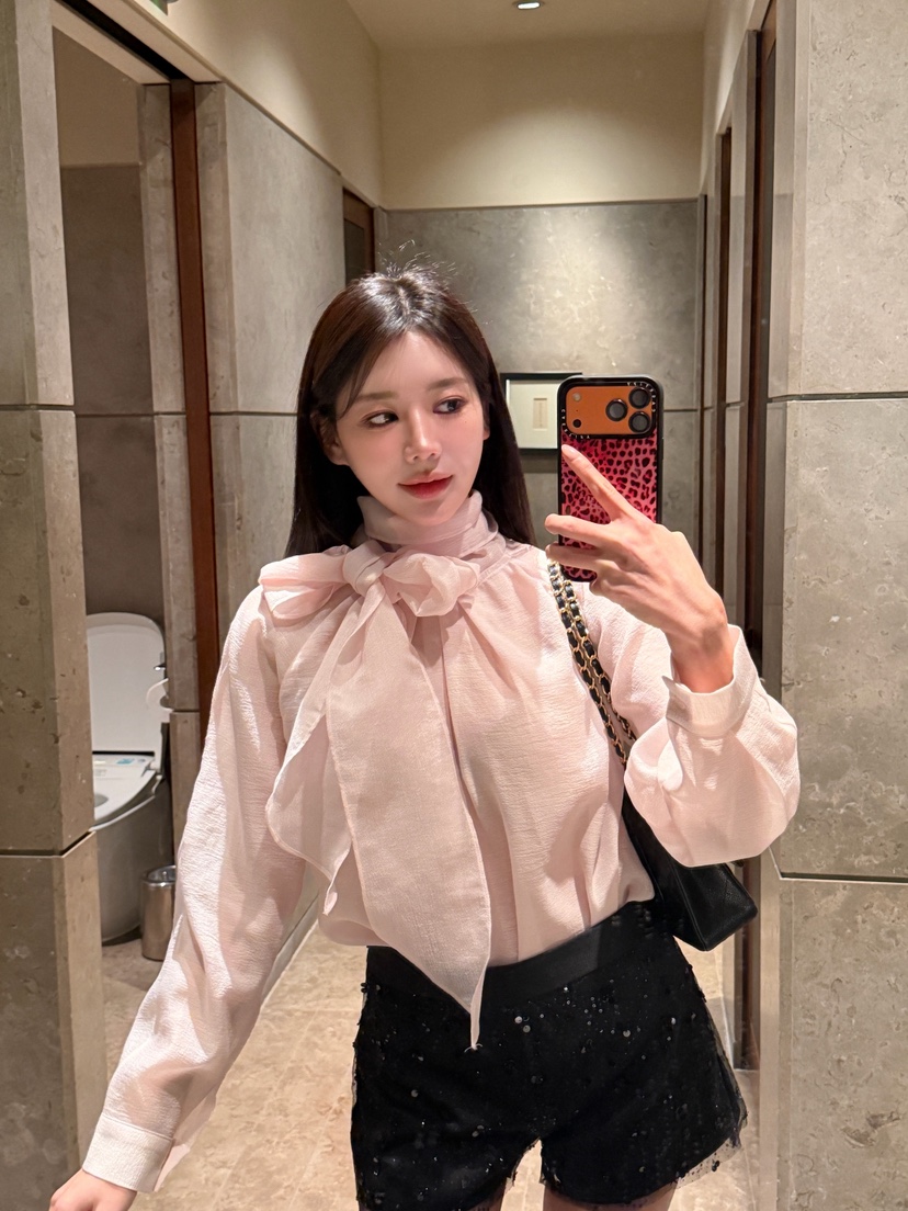 LAVIEU韓國代購女裝新品休閑職業時尚襯衫蕾絲衫雪紡圍巾LAVIEU襯衫/蕾絲衫