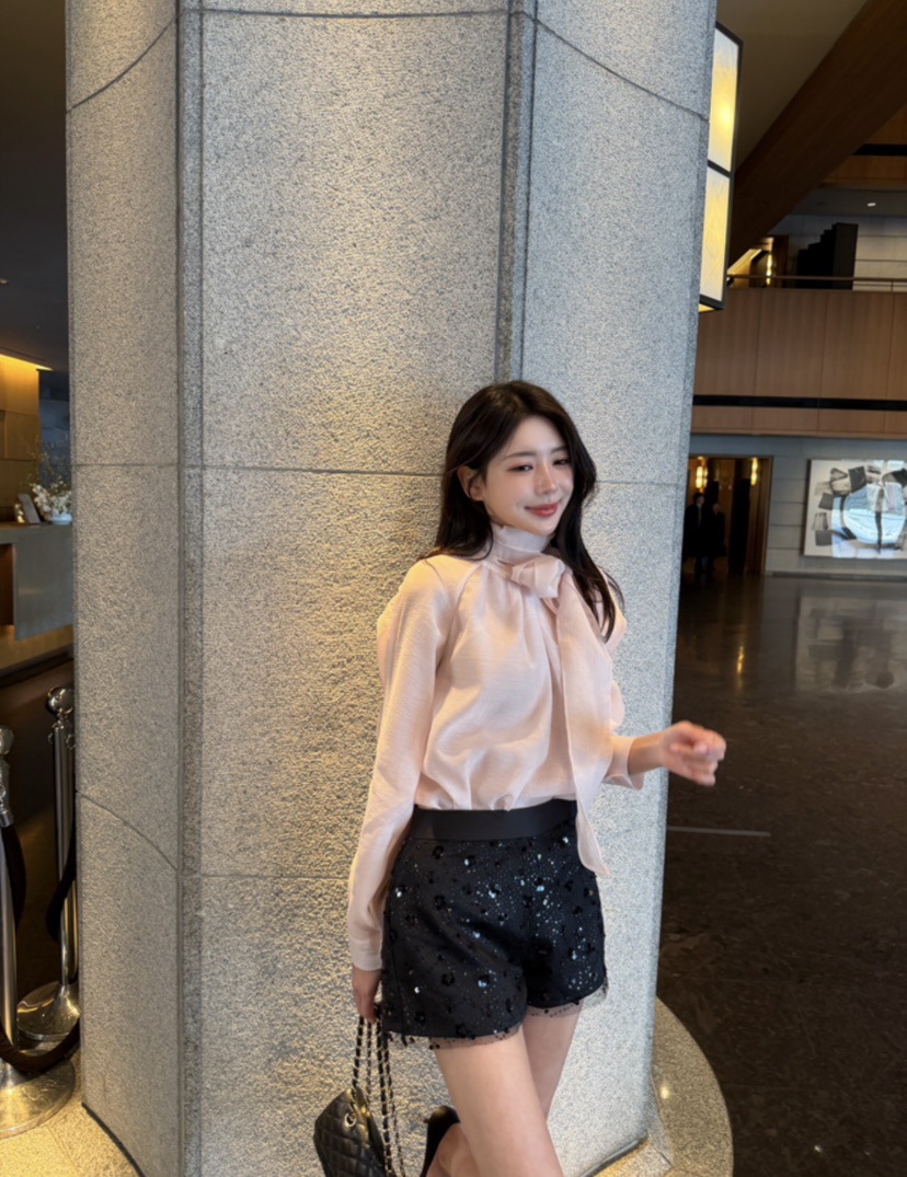 LAVIEU韓國代購女裝新品休閑職業時尚襯衫蕾絲衫雪紡圍巾LAVIEU襯衫/蕾絲衫